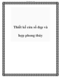 Thiết kế cửa sổ đẹp và hợp phong thủy