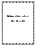 Khi cửa chính có phong thủy không tốt