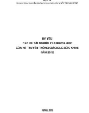 Kỷ yếu các đề tài nghiên cứu khoa học của hệ truyền thông giáo dục sức khỏe năm 2012