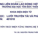 LƯỚI TRUYỀN TẢI VÀ PHÂN PHỐI