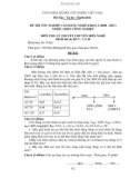 Đề tốt nghiệp CĐ nghề khoá 2 Điện công nghiệp (2008-2011) - Mã: ĐCN - LT 45 - Phần lý thuyết (kèm Đ.án)