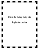 Cách đo thông thủy các loại cửa ra vào