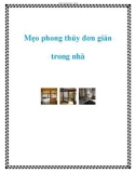 Mẹo phong thủy đơn giản trong nhà