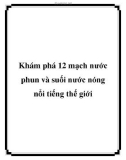 Khám phá 12 mạch nước phun và suối nước nóng nổi tiếng thế giới