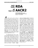 PHÁT TRIỂN RDA ĐỂ THAY THẾ AACR2