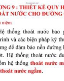 Chương 9: Thiết kế quy hoạch thoát nước cho đường ô tô