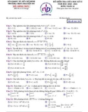 Đề thi giữa học kì 2 môn Toán lớp 10 năm 2020-2021 có đáp án - Trường THPT Nguyễn Du