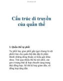 Cấu trúc di truyền của quần thể 1. Quần thể tự phối Tự phối hay giao phối