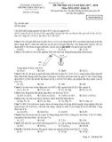 Đề thi học kì 2 môn Hóa học 12 năm 2017-2018 có đáp án - Trường THPT Yên Lạc 2 - Mã đề 628