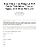 Lục Thập Hoa Giáp Là Gì? Cách Tính Năm, Tháng, Ngày, Giờ Theo Can Chi