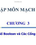 Bài giảng Nhập môn mạch số - Chương 3: Đại số boolean và các cổng logic (ThS. Nguyễn Thanh Sang)