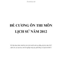 ĐỀ CƯƠNG ÔN THI ĐẠI HỌC MÔN LỊCH SỬ NĂM 2012 - 1