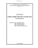 Bài giảng Công nghệ truyền tải quang: Phần 1 - ThS. Cao Hồng Sơn