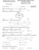 Đề thi học kì 1 môn Toán 12 năm 2020-2021 có đáp án - Trường THPT Nguyễn Huệ