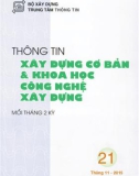 Thông tin Xây dựng cơ bản và khoa học công nghệ xây dựng – Số 21/2015