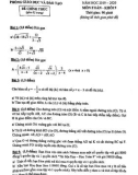 Đề kiểm tra học kì 1 môn Toán lớp 9 năm học 2019-2020 – Phòng Giáo dục và Đào tạo Quận 7 (Đề chính thức)