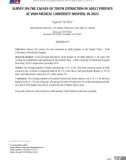 Khảo sát nguyên nhân nhổ răng của bệnh nhân trưởng thành tại Bệnh viện Trường Đại học Y khoa Vinh năm 2023