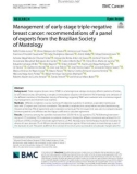 Management of early‑stage triple‑negative breast cancer: Recommendations of a panel of experts from the Brazilian Society of Mastology