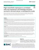 High mesothelin expression is correlated with non-squamous cell histology and poor survival in cervical cancer: A retrospective study