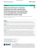 Safety and short-term outcomes of gastrectomy after preoperative chemotherapy plus immunotherapy versus preoperative chemotherapy: A retrospective cohort study