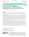 Efficacy and safety of adjuvant chemotherapy in T1N0M0 intrahepatic cholangiocarcinoma after radical resection