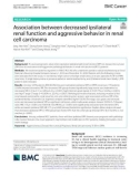 Association between decreased ipsilateral renal function and aggressive behavior in renal cell carcinoma