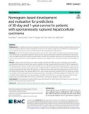 Nomogram-based development and evaluation for predictions of 30-day and 1-year survival in patients with spontaneously ruptured hepatocellular carcinoma