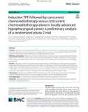 Induction TPF followed by concurrent chemoradiotherapy versus concurrent chemoradiotherapy alone in locally advanced hypopharyngeal cancer: A preliminary analysis of a randomized phase 2 trial