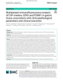 Multiplexed immunofluorescence analysis of CAF-markers, EZH2 and FOXM1 in gastric tissue: Associations with clinicopathological parameters and clinical outcomes