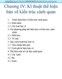 Chương IV: Kĩ thuật thể hiện bản vẽ kiến trúc cảnh quan