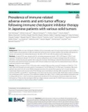 Prevalence of immune-related adverse events and anti-tumor efcacy following immune checkpoint inhibitor therapy in Japanese patients with various solid tumors