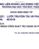 CÂN BẰNG CÔNG SUẤT TÁC DỤNG VÀ PHẢN KHÁNG