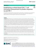 Establishing a whole blood CD4+ T cell immunity measurement to predict response to anti-PD-1