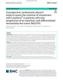 A prospective, randomized, phase II study to assess the schemas of retreatment with Lutathera® in patients with new progression of an intestinal, well-differentiated neuroendocrine tumor (ReLUTH)