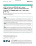 AGA induces sub-G1 cell cycle arrest and apoptosis in human colon cancer cells through p53-independent/p53-dependent pathway