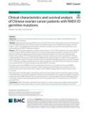 Clinical characteristics and survival analysis of Chinese ovarian cancer patients with RAD51D germline mutations