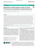 Mendelian randomization study of causal link from gut microbiota to colorectal cancer