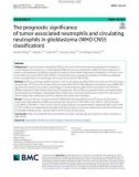 The prognostic significance of tumor-associated neutrophils and circulating neutrophils in glioblastoma (WHO CNS5 classification)