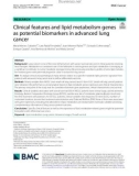 Clinical features and lipid metabolism genes as potential biomarkers in advanced lung cancer