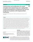 Construction and verification of a novel circadian clock related long non-coding RNA model and prediction of treatment for survival prognosis in patients with hepatocellular carcinoma