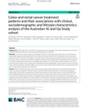 Colon and rectal cancer treatment patterns and their associations with clinical, sociodemographic and lifestyle characteristics: Analysis of the Australian 45 and Up Study cohort