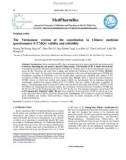 The Vietnamese version of the constitution in Chinese medicine questionnaire (CCMQ): Validity and reliability