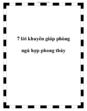 7 lời khuyên giúp phòng ngủ hợp phong thủy