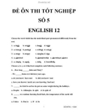 ĐỀ ÔN THI TỐT NGHIỆP TIẾNG ANH SỐ 5