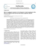 Role of esophageal symptoms in the diagnosis of gastroesophageal reflux disease in children with recurrent and chronic respiratory diseases