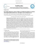 Developing diagnostic criteria of illness of traditional medicine on patients with carpal tunnel syndrome by a descriptive cross-sectional survey