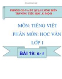 Bài giảng môn Tiếng Việt lớp 1 sách Cánh diều năm học 2019-2020 - Bài 19: s - r ​(Trường Tiểu học Ái Mộ B)