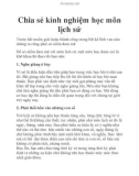 Chia sẻ kinh nghiệm học môn lịch sử