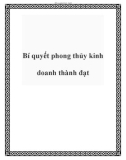 Bí quyết phong thủy kinh doanh thành đạt