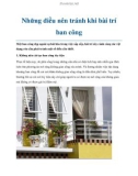 Những điều nên tránh khi bài trí ban công